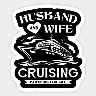 Husband And Wife Cruising Partners For Life Sticker